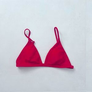 Red triangle bikini top